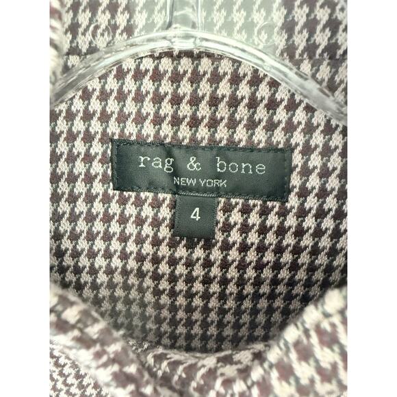 Rag & Bone Slade Blazer Pink Houndstooth Button Front Jacket NWOT Sz 4 - Picture 4 of 12